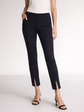 THE ROW Dark Navy Slim Ankle Pants — Minimalist Luxury Stretch — Size S